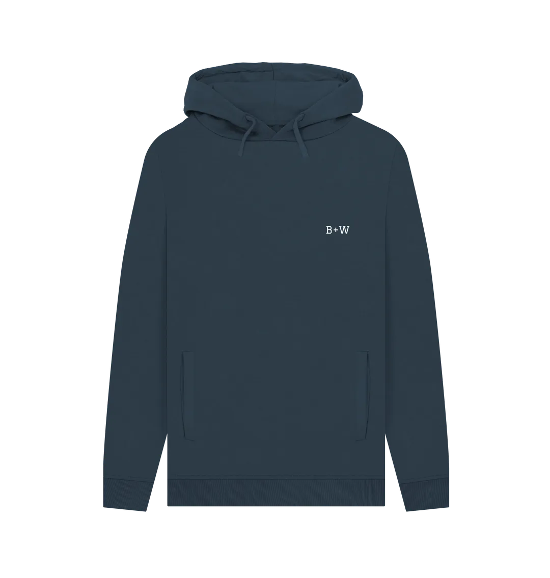 B W Chunky Hoodie (White Lettering)