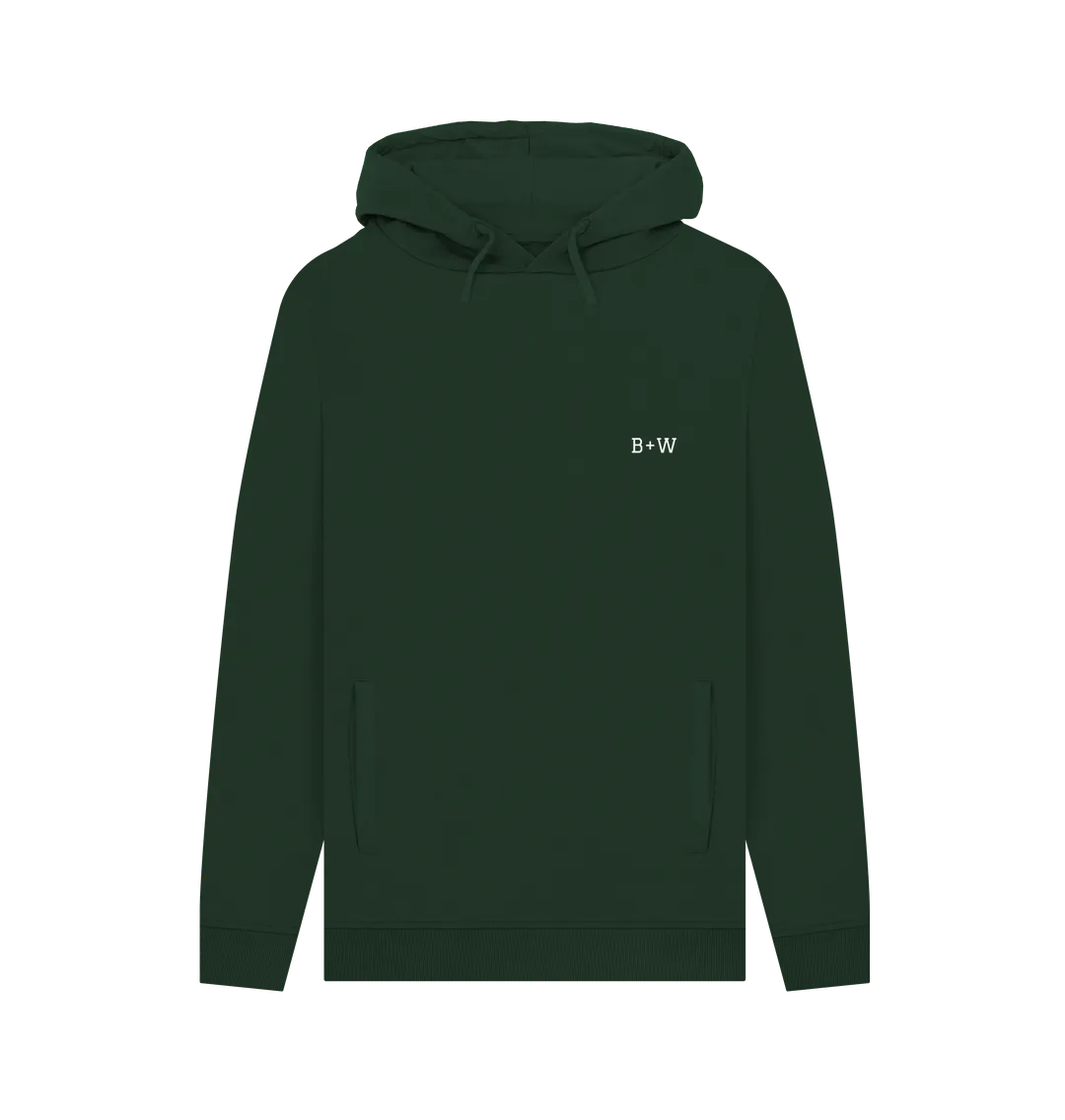 B W Chunky Hoodie (White Lettering)
