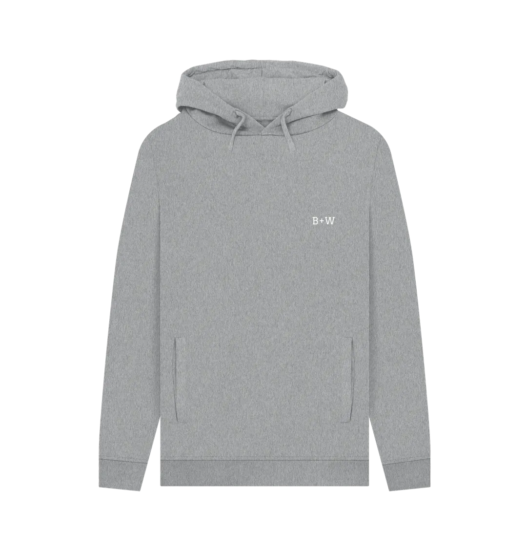 B W Chunky Hoodie (White Lettering)