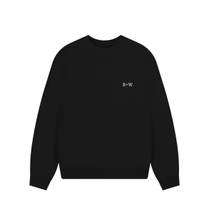 B W Oversized Sweatshirt (Womens/White Lettering)