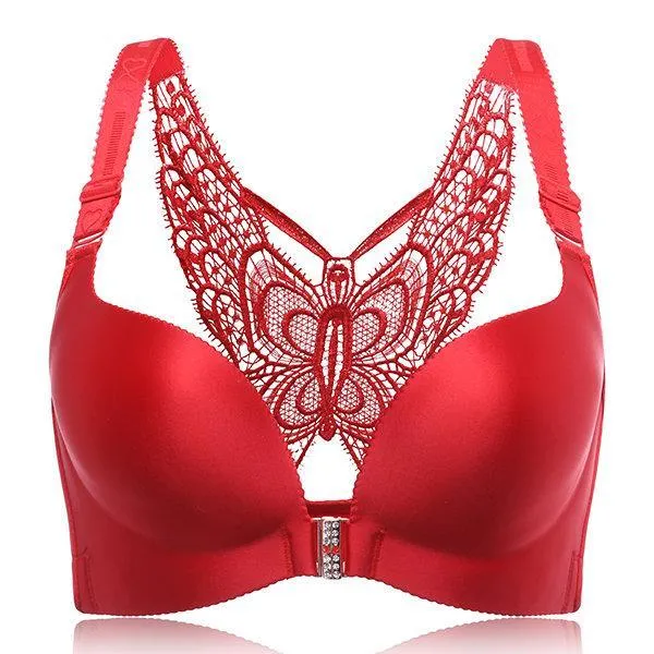 Beautiful Butterfly Back Wireless Front Closure Push Up Bras