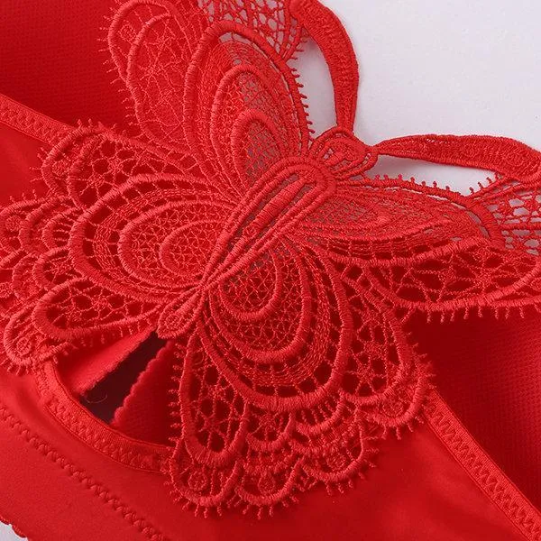 Beautiful Butterfly Back Wireless Front Closure Push Up Bras
