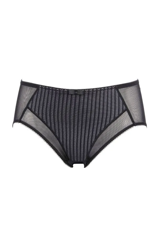 Beauty Stripe Deep Brief- Black