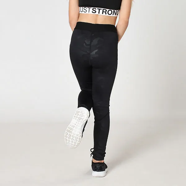 Black Camo Just Strong Kids Leggings