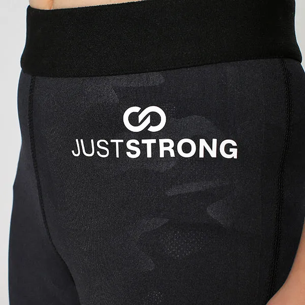 Black Camo Just Strong Kids Leggings