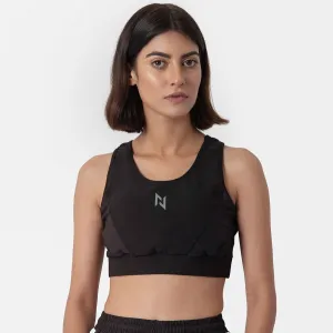 Black High Support Sports Bra