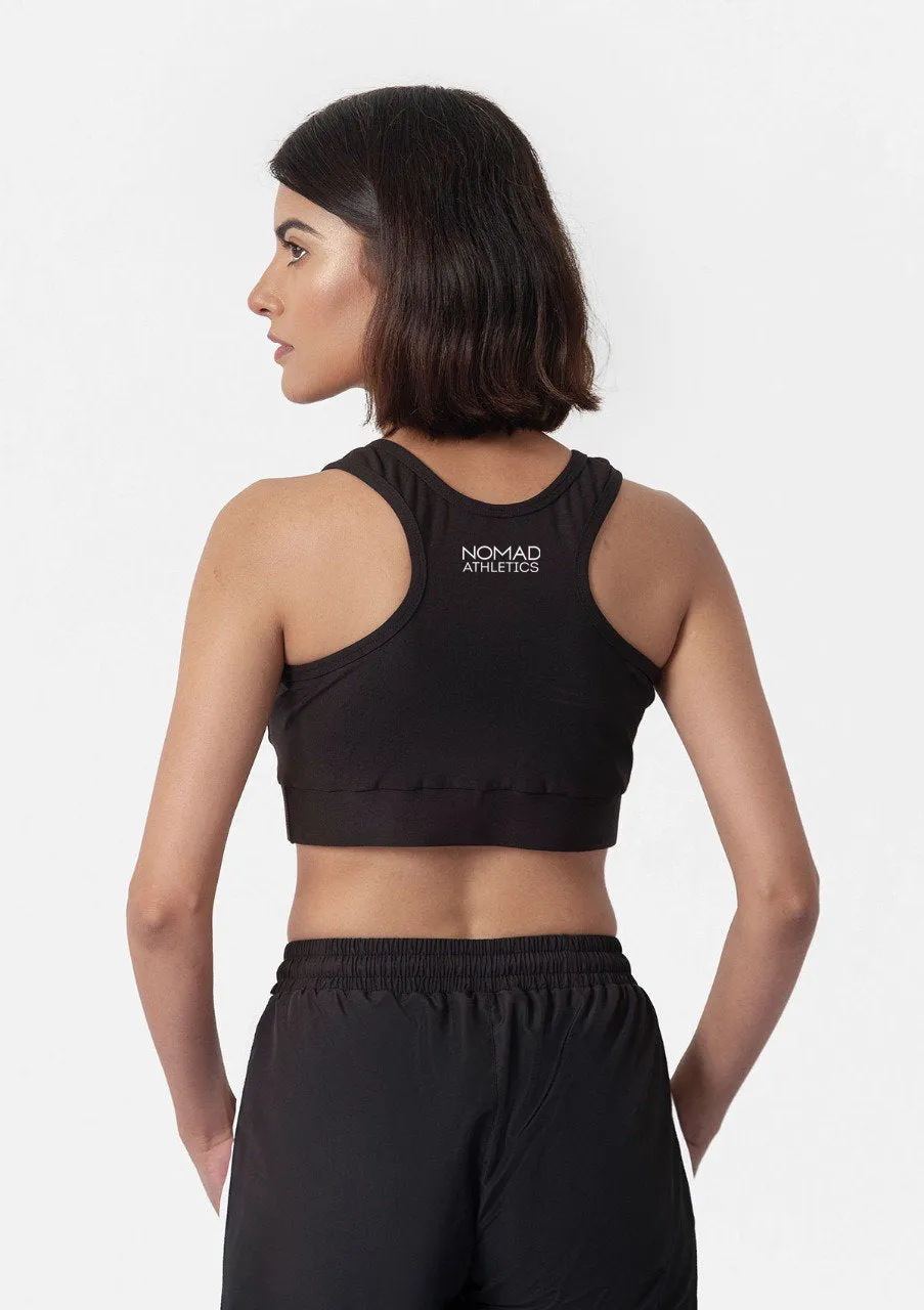 Black High Support Sports Bra