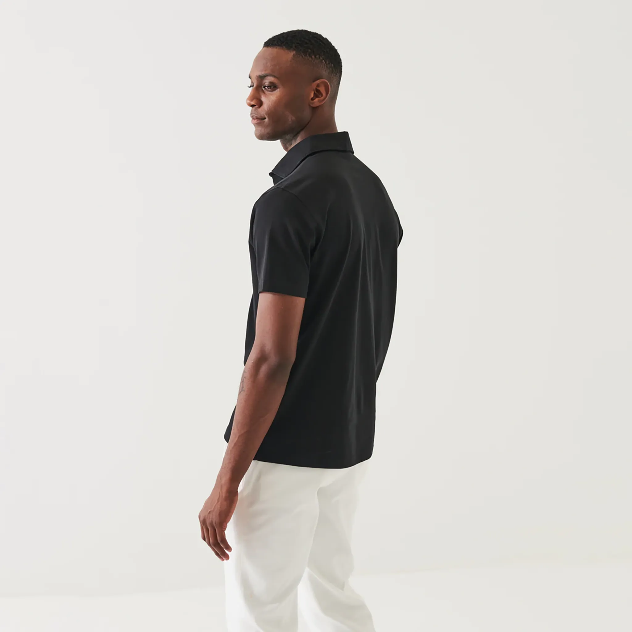 Black Iconic Pima Cotton Stretch Short Sleeve Polo - Patrick Assaraf