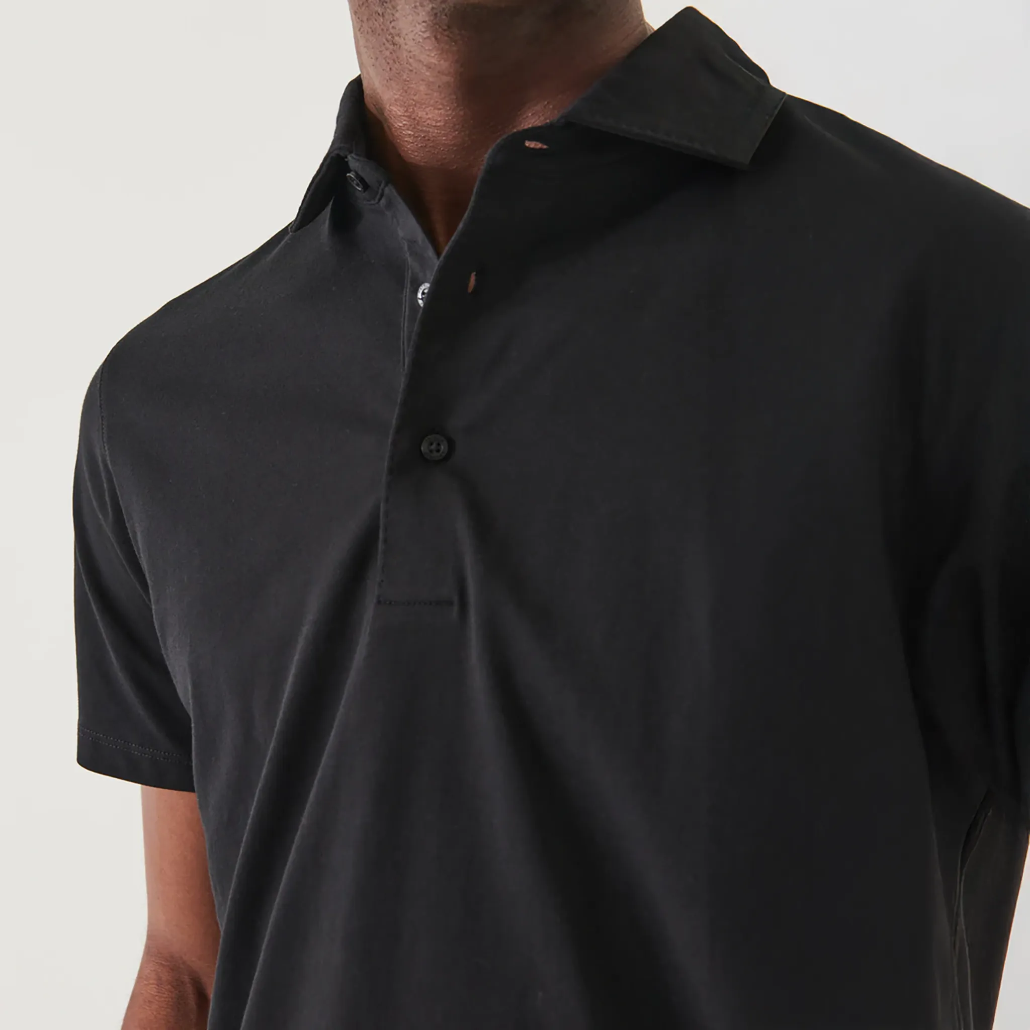 Black Iconic Pima Cotton Stretch Short Sleeve Polo - Patrick Assaraf