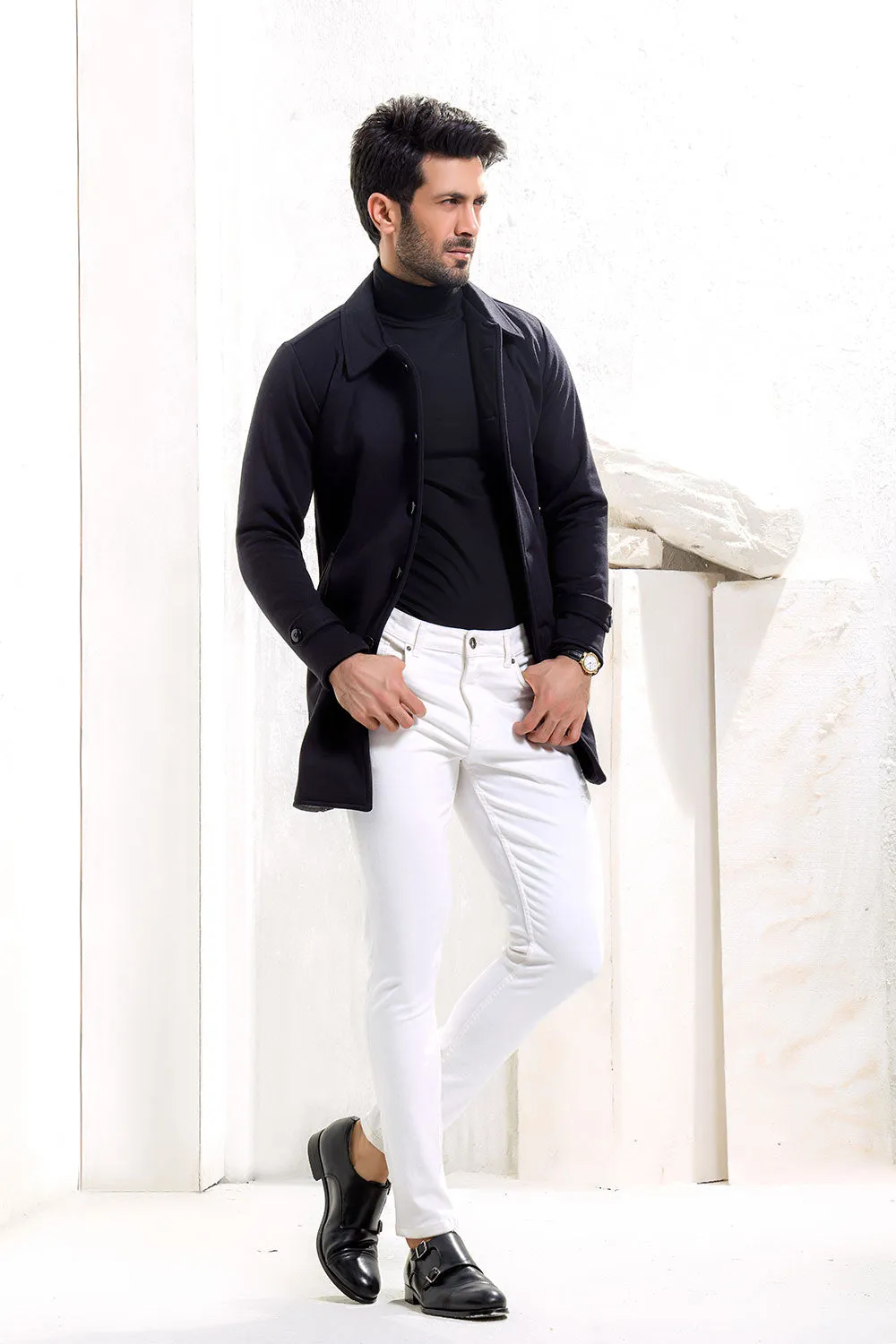 Black Long Mac Coat