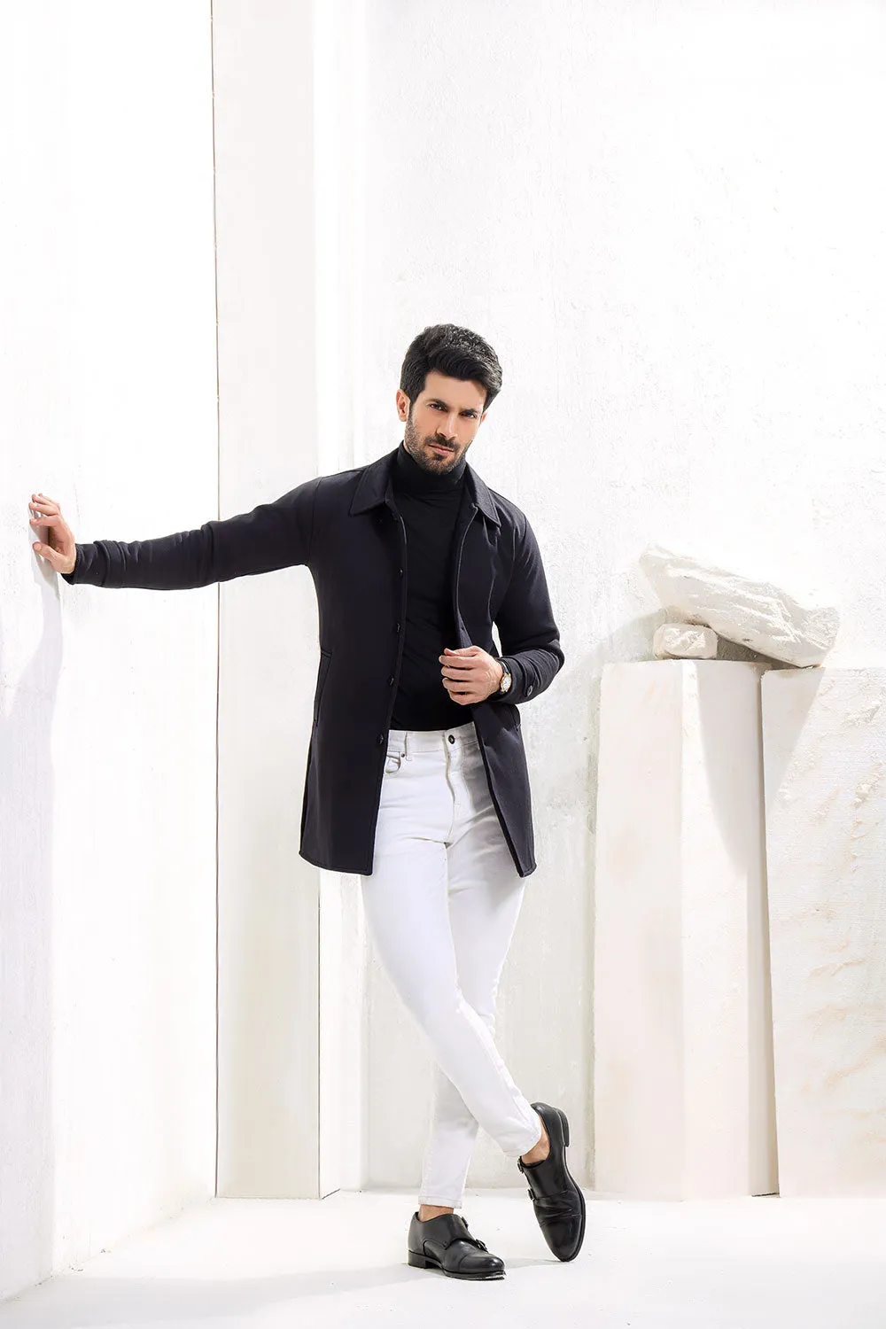 Black Long Mac Coat
