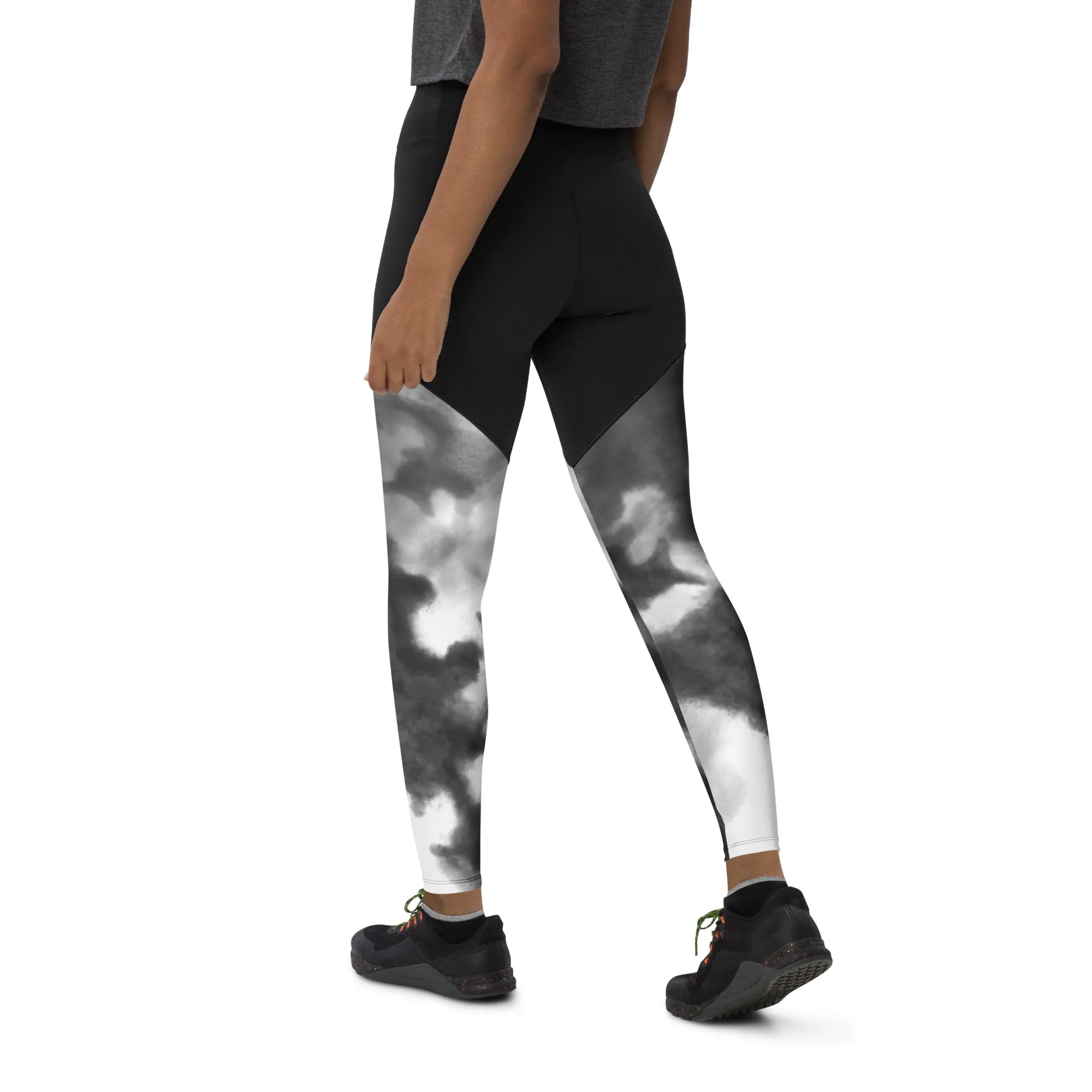 BLACK TYE DYE Sports Leggings