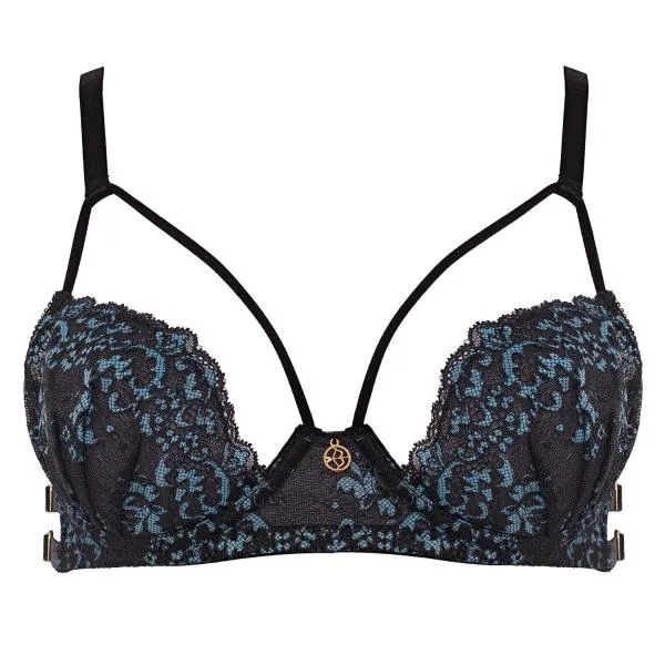 Black/Blue - Diana Bra with Adjustable Back -