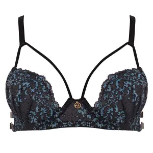 Black/Blue - Diana Bra with Adjustable Back -