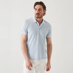 Blue Ice Iconic Pima Cotton Stretch Tipped Polo Shirt - Patrick Assaraf