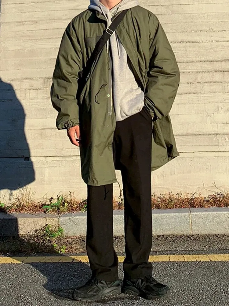 Bonsir Men Business Windbreaker Long Jackets Trench Wool Blends Coat Casual Spring Fall Winter Fashion Suit Streetwear Blazers Y36