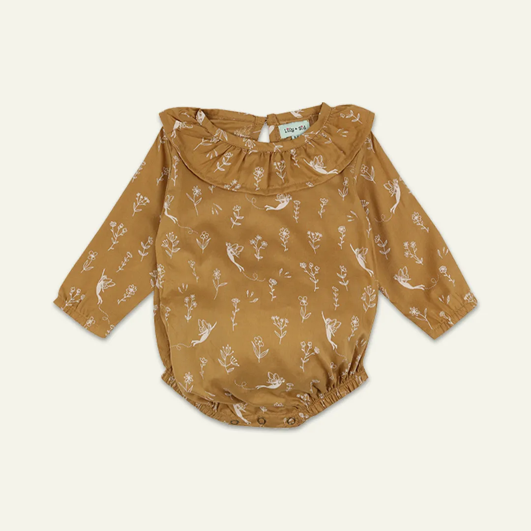 Brown Fairy Print Romper