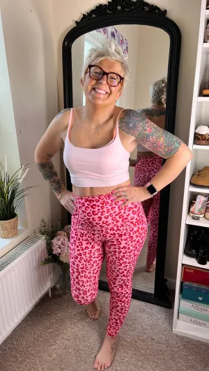 Bubble Gum Leopard Print 2 Pocket Full Leggings