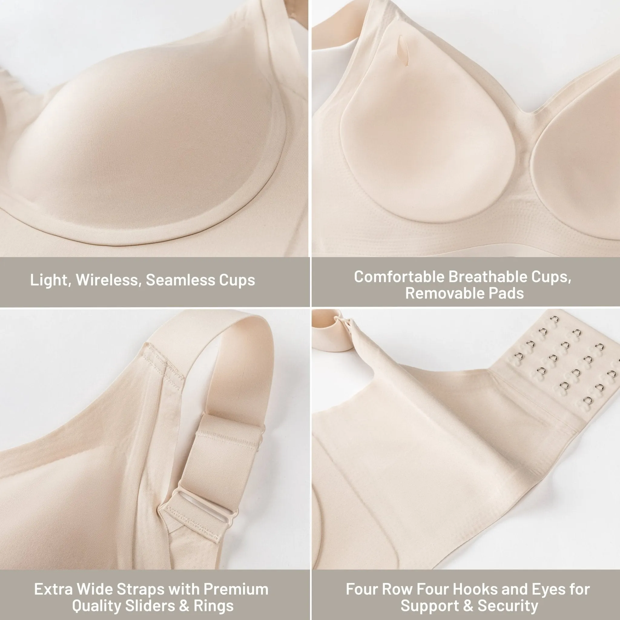 BULGEnator Comfort High Support Push In Wireless Bra