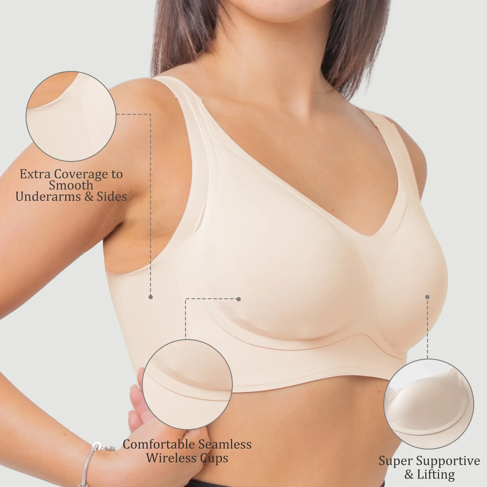 BULGEnator Comfort High Support Push In Wireless Bra