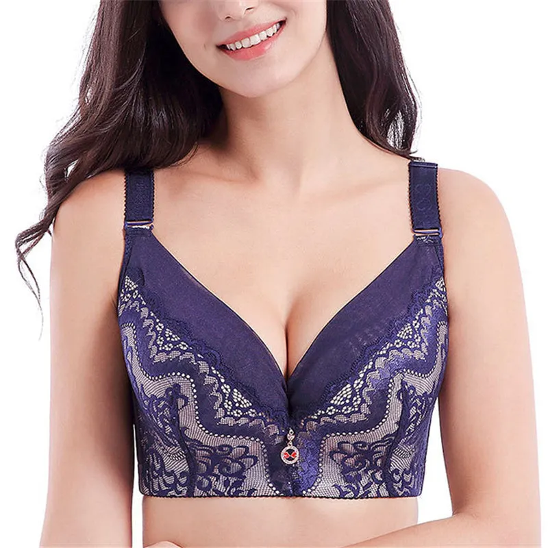 Busty Push Up Underwire Lace Bra That Fits - White