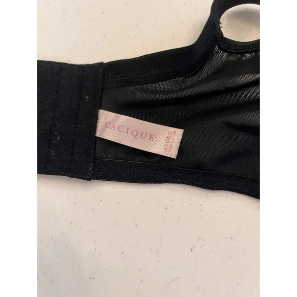 Cacique Lane Bryant 40DDD Lot Of Three Black Red Lined Balconette T-shirt