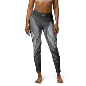 Chaitanya Abara Gray Leaf Pattern Yoga Leggings