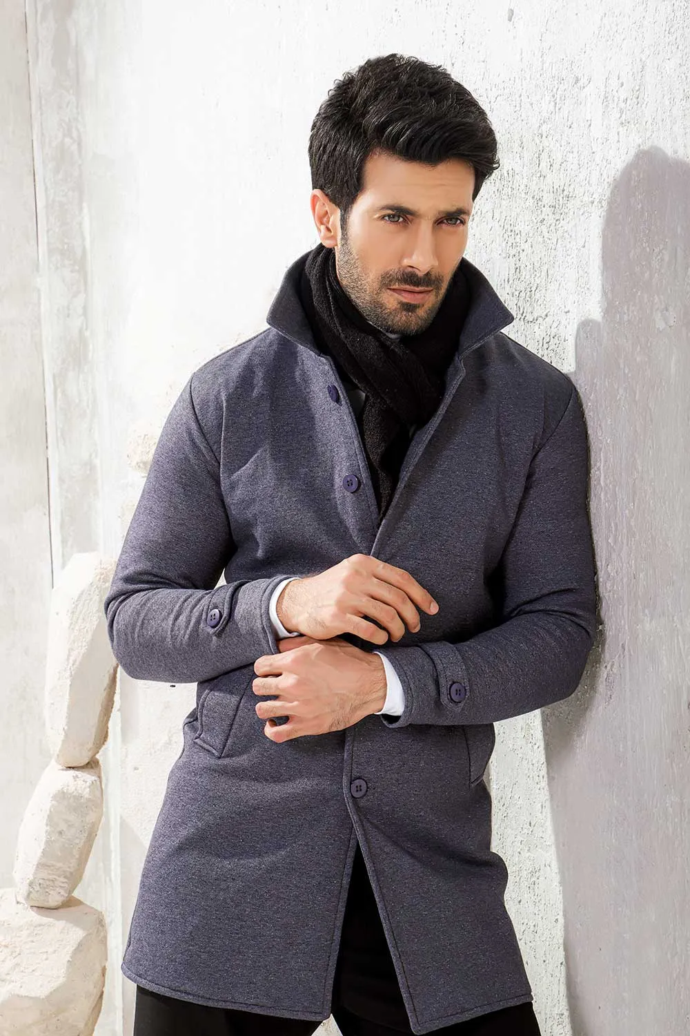 Charcoal Long Mac Coat