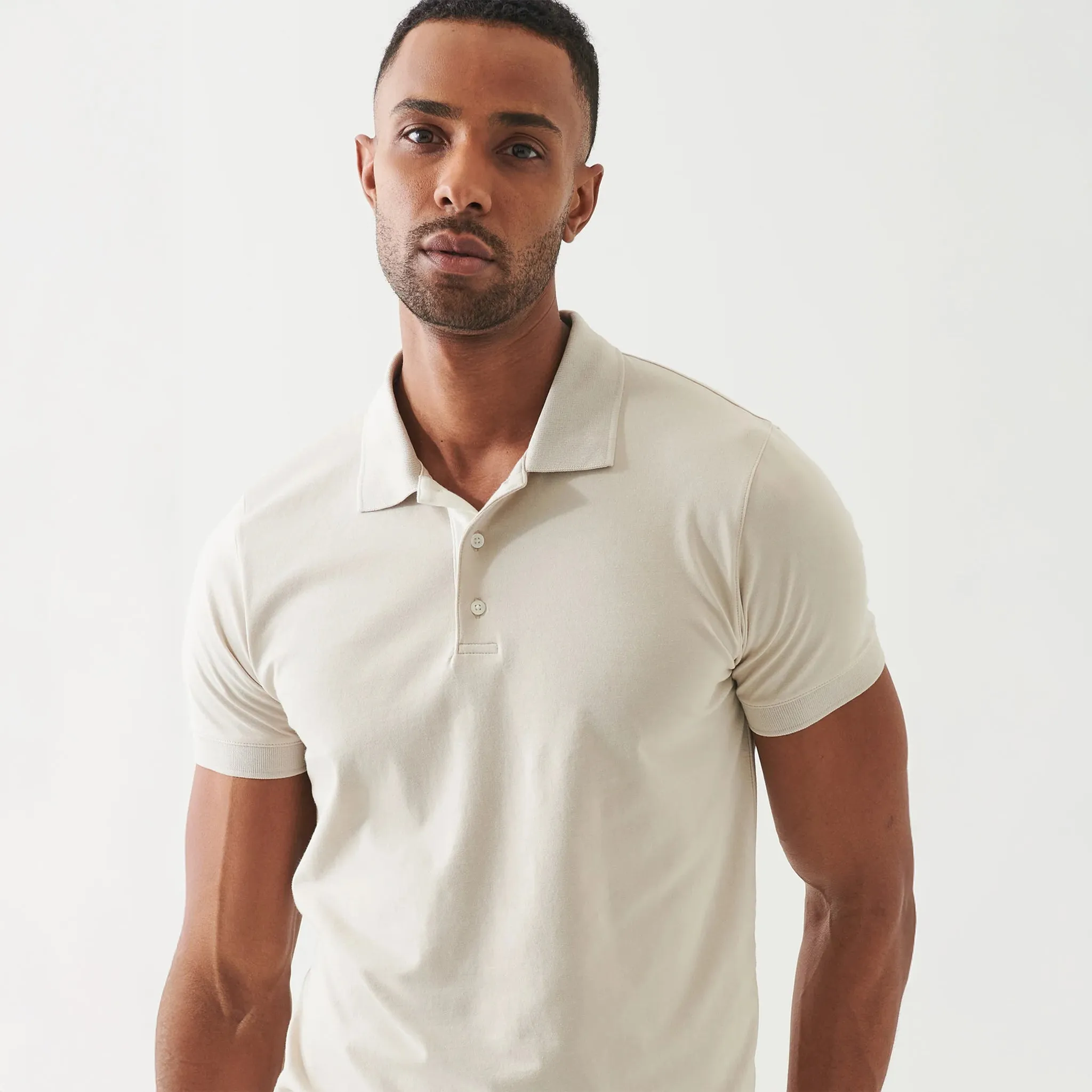 Clay Contrast Placket Iconic Pima Cotton Stretch Polo Shirt - Patrick Assaraf