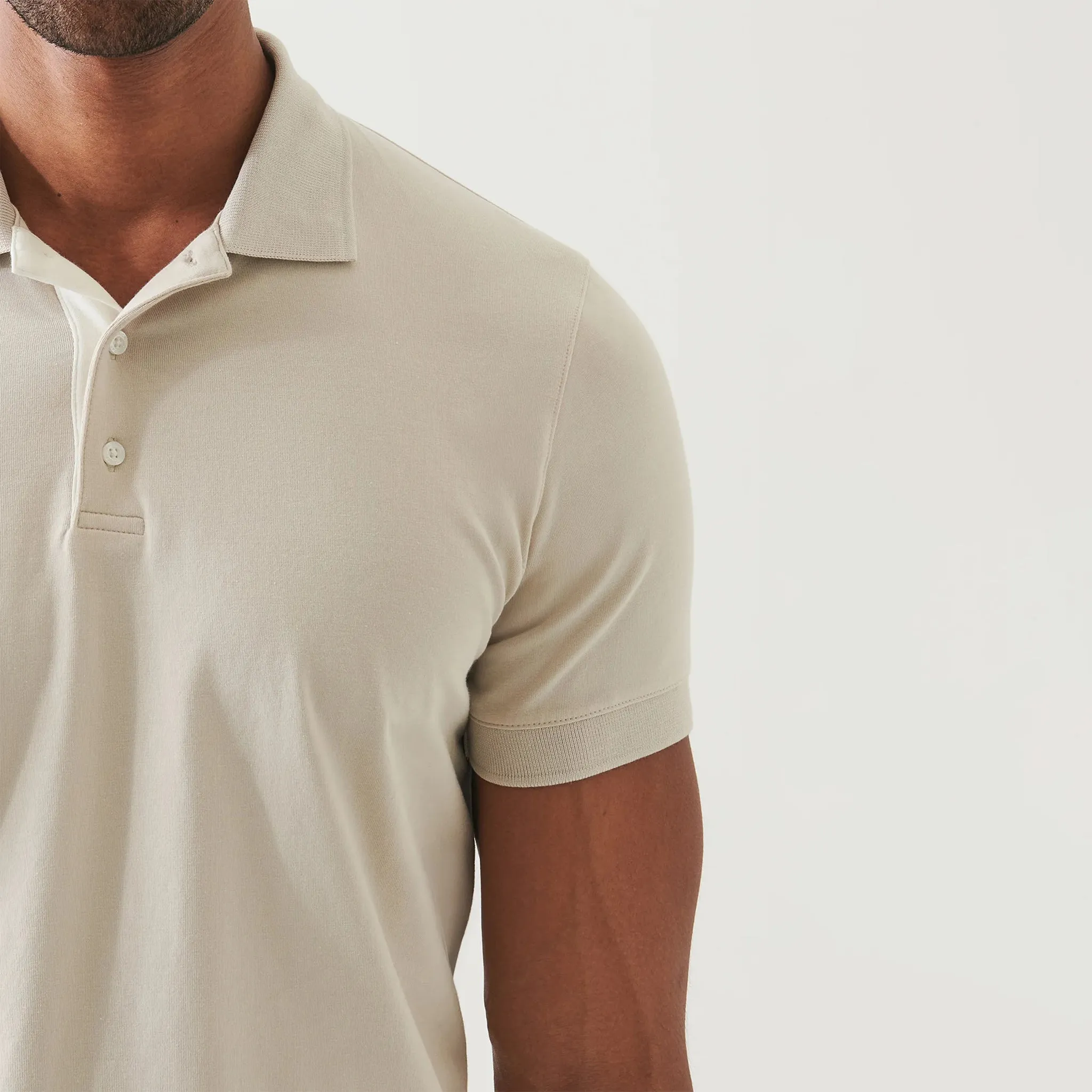 Clay Contrast Placket Iconic Pima Cotton Stretch Polo Shirt - Patrick Assaraf