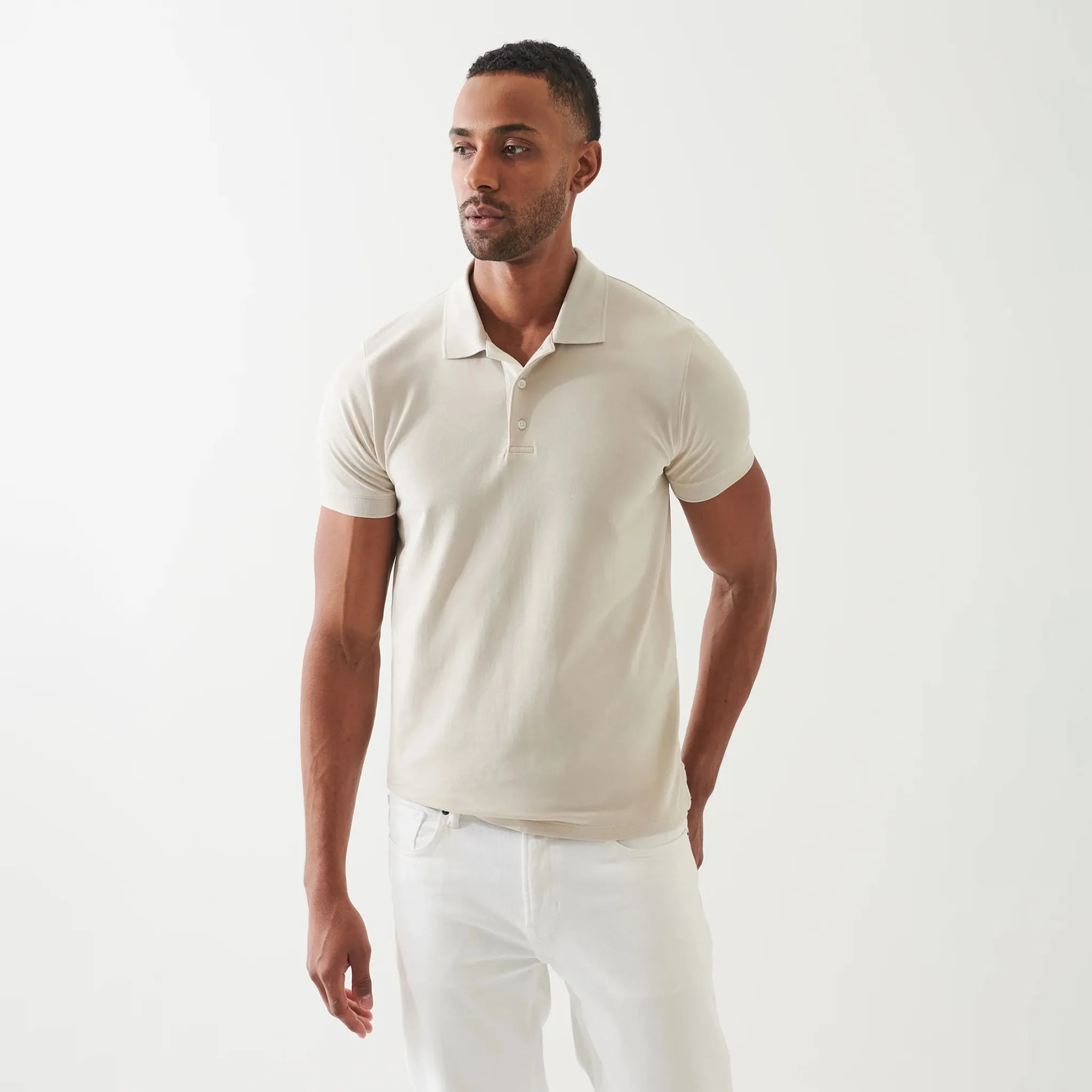 Clay Contrast Placket Iconic Pima Cotton Stretch Polo Shirt - Patrick Assaraf