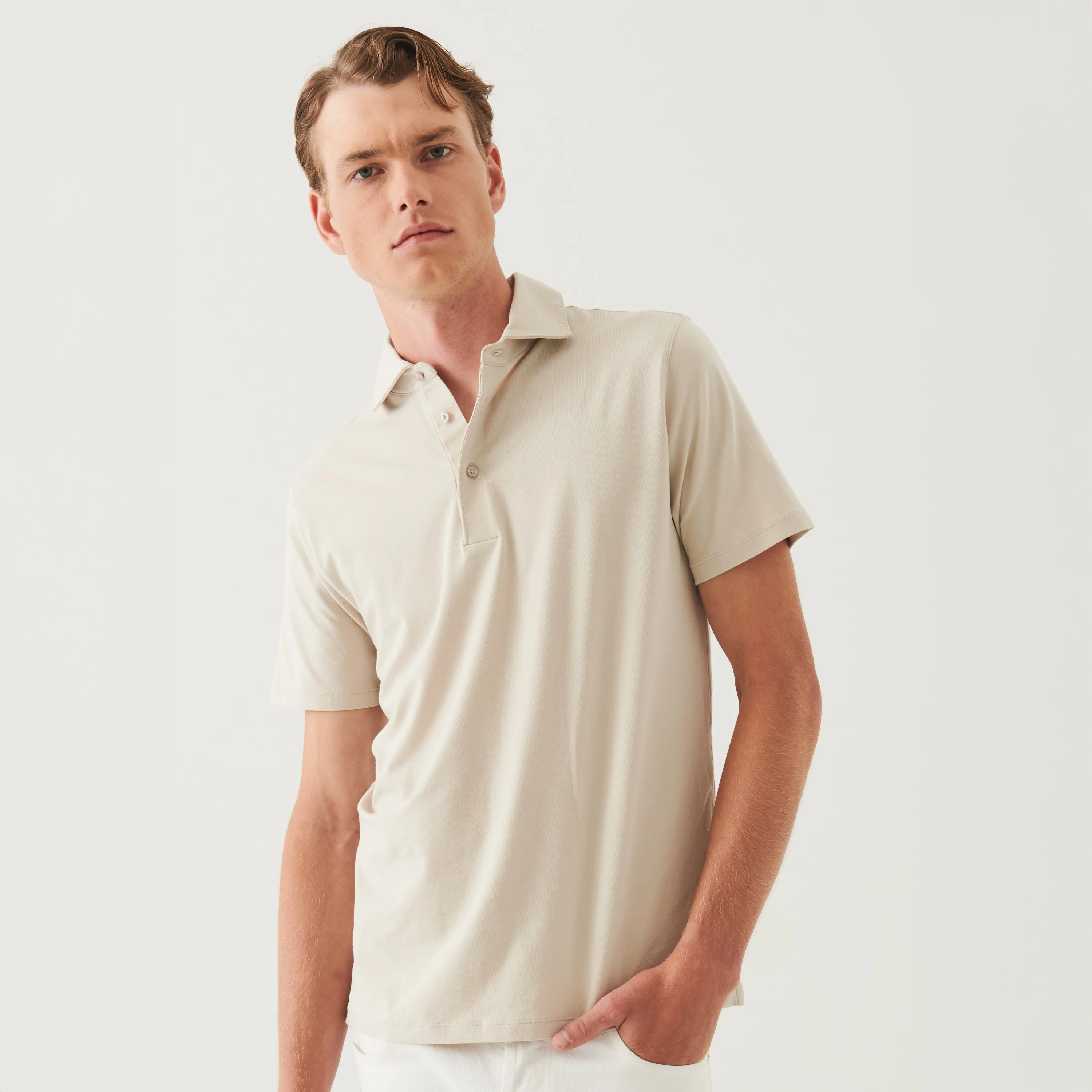 Clay Iconic Pima Cotton Stretch Short Sleeve Polo - Patrick Assaraf