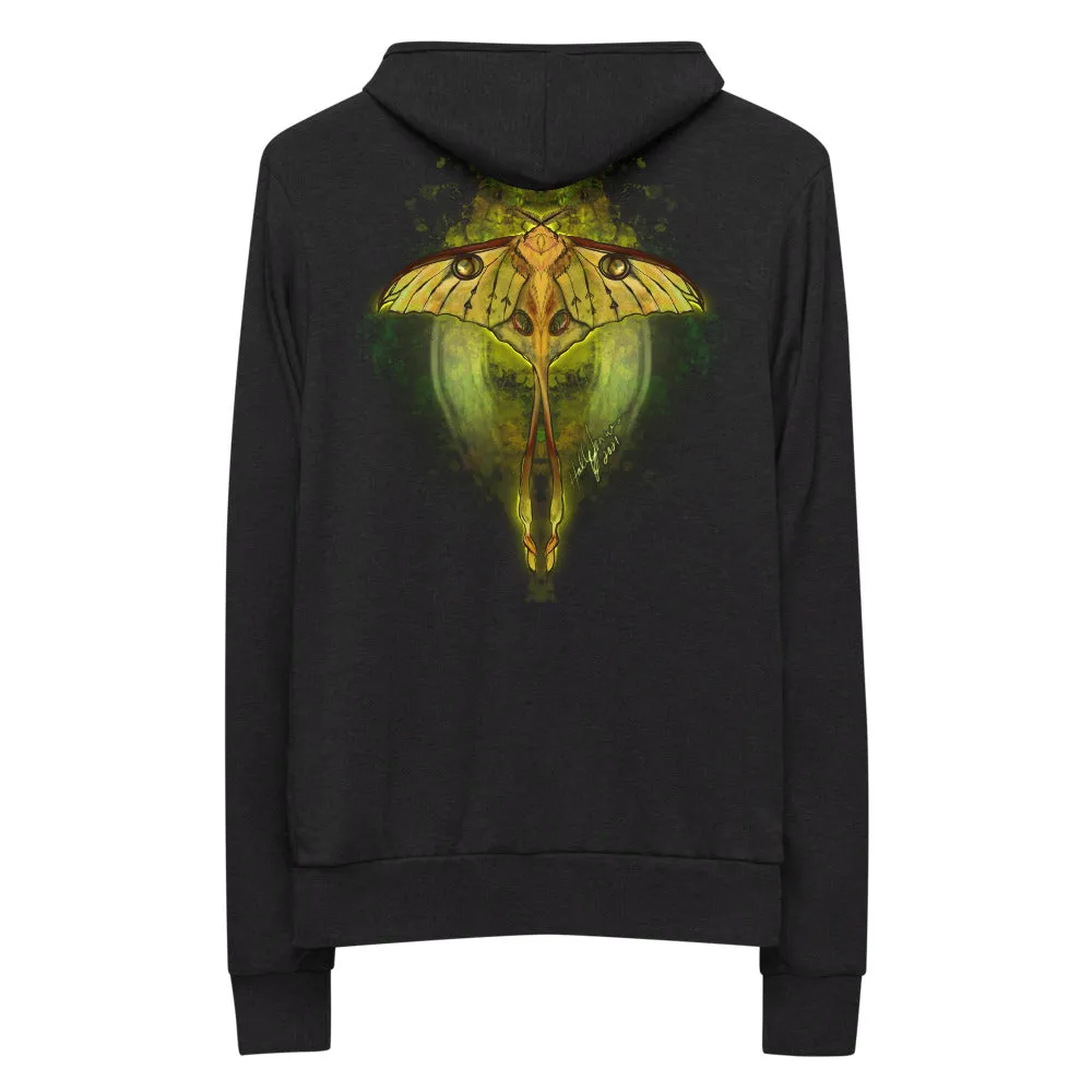 Comet Moth Unisex zip hoodie