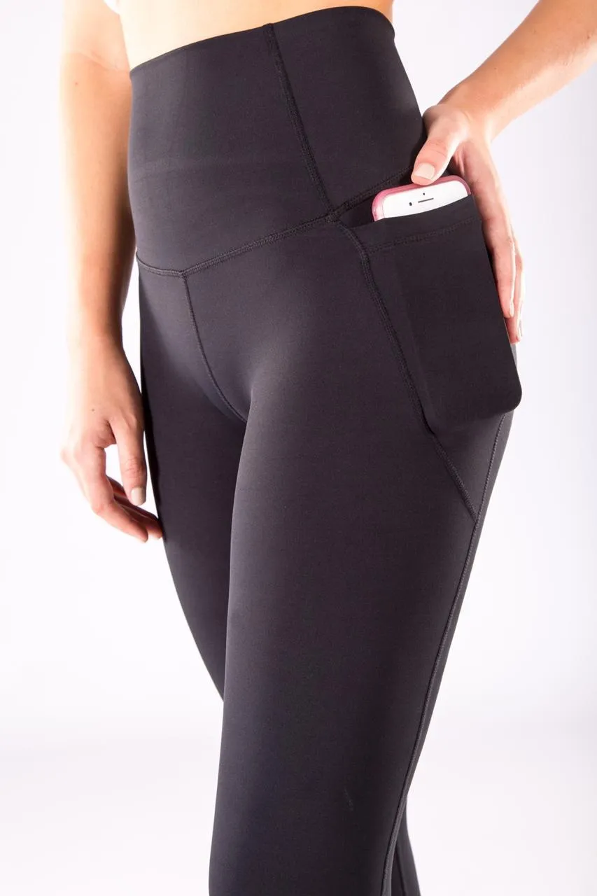 Compression Leggings with phone pocket - Black