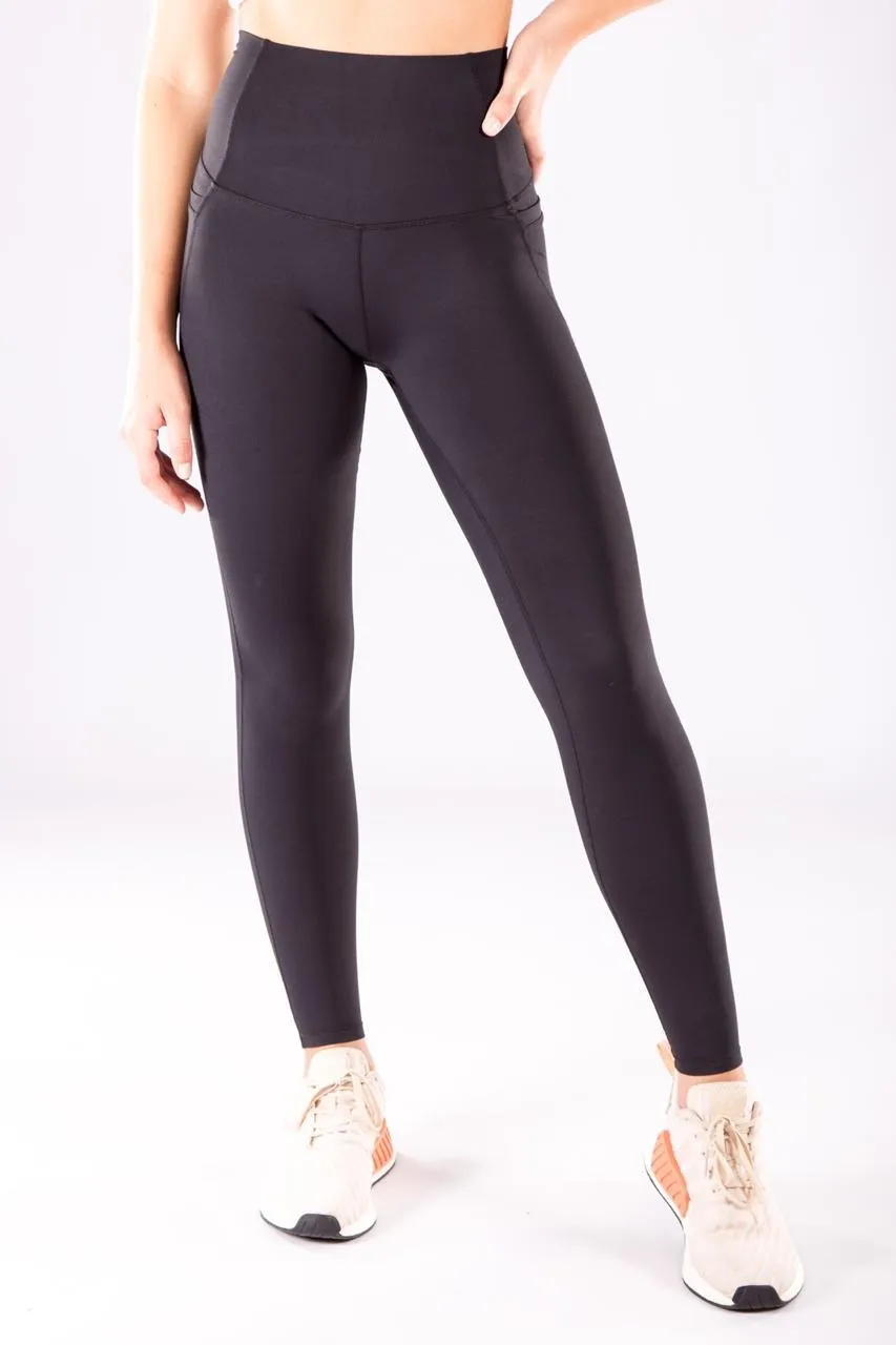 Compression Leggings with phone pocket - Black