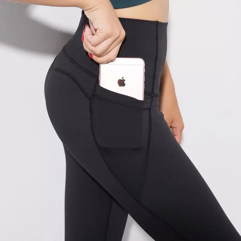 Compression Leggings with phone pocket - Black