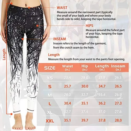 COOLOMG Women's Leggings Yoga Long Pants Compression Drawstring Running Tights Non See-Through Green Forest Adults Small(Youth X-Large)