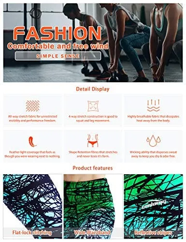COOLOMG Women's Leggings Yoga Long Pants Compression Drawstring Running Tights Non See-Through Green Forest Adults Small(Youth X-Large)