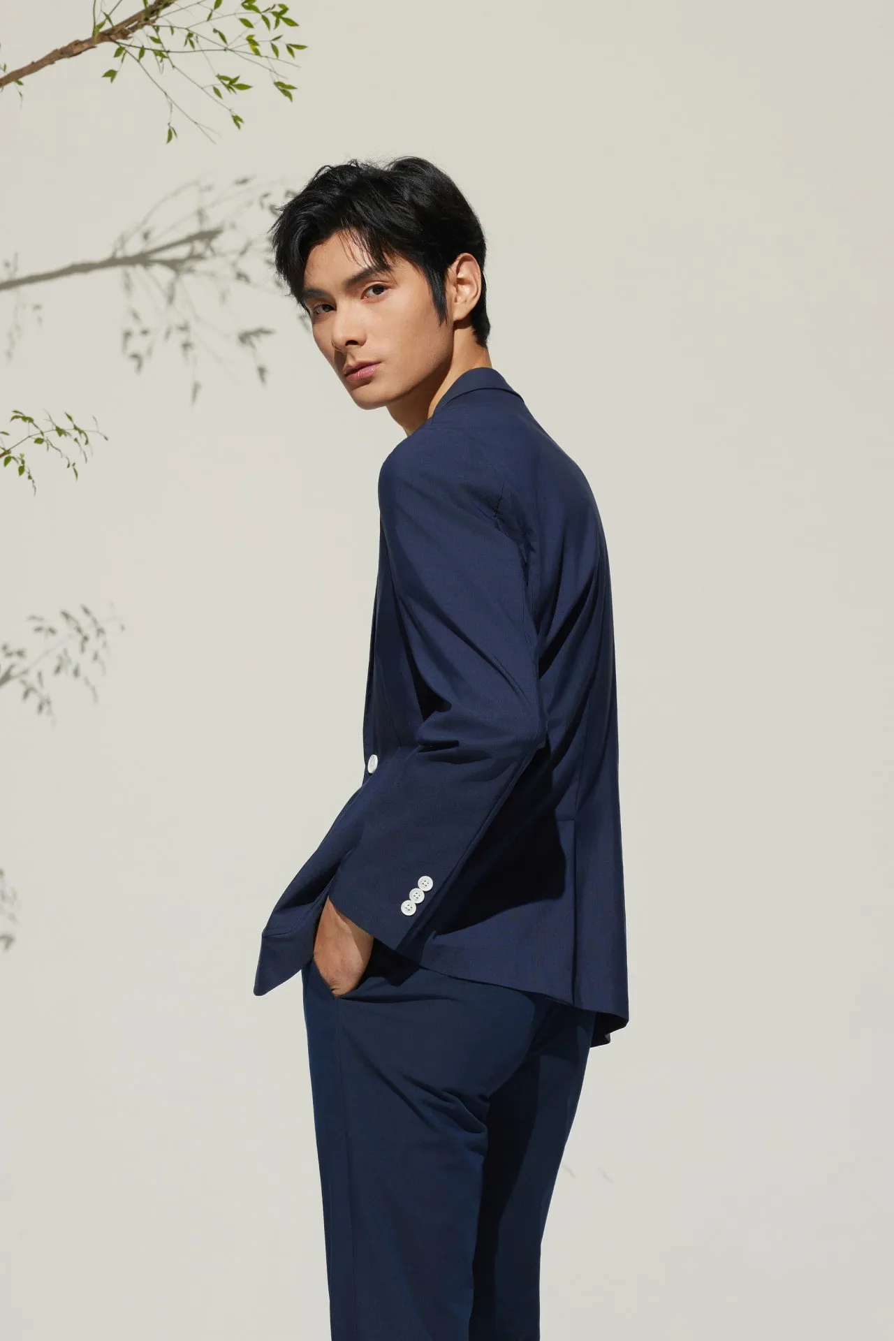 Cotton Blend Relax Fit Casual Blazer