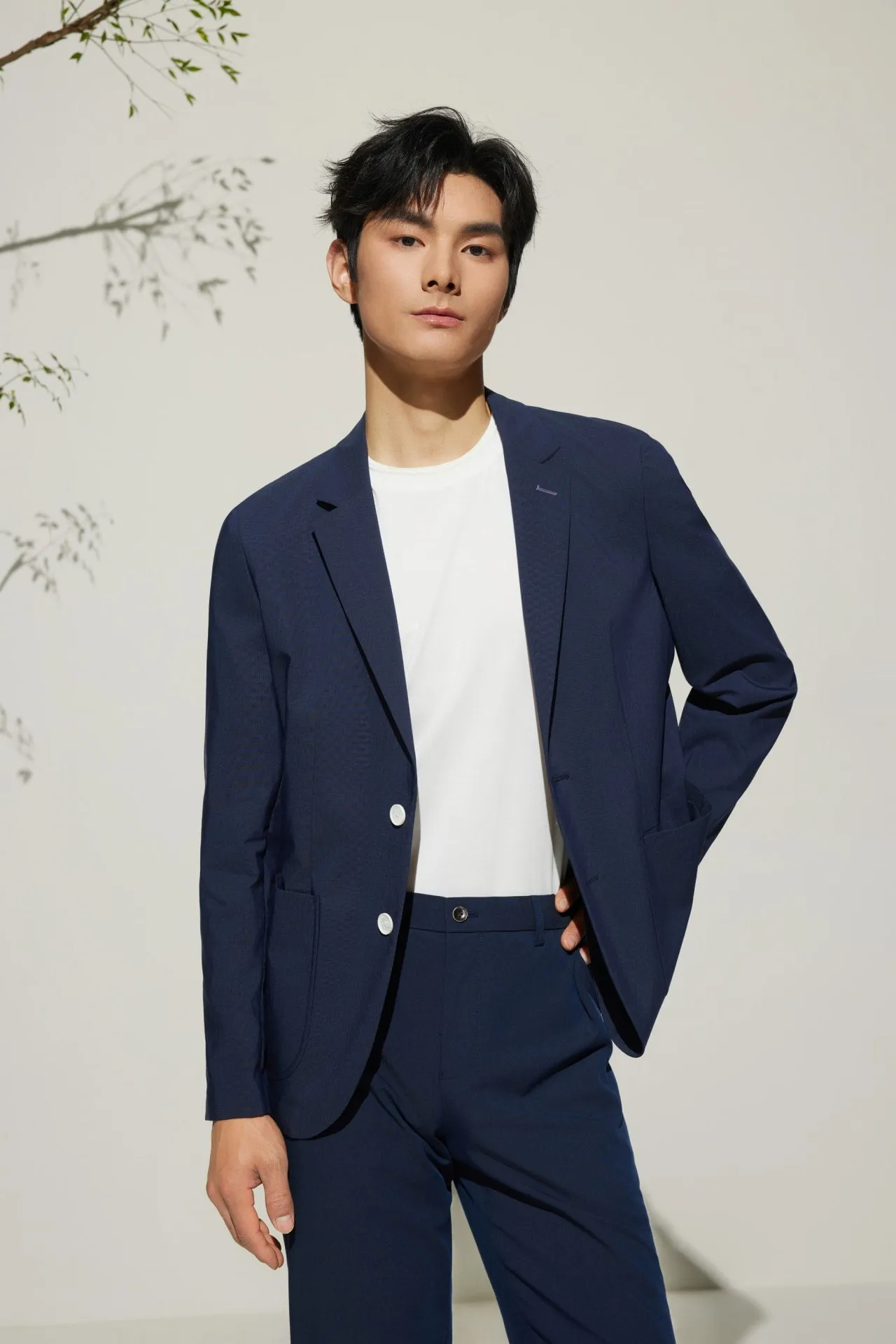 Cotton Blend Relax Fit Casual Blazer