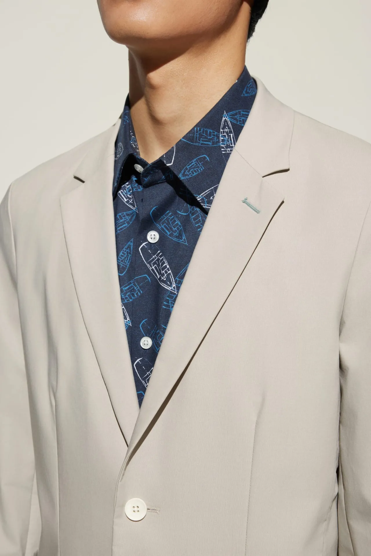 Cotton Blend Relax Fit Casual Blazer