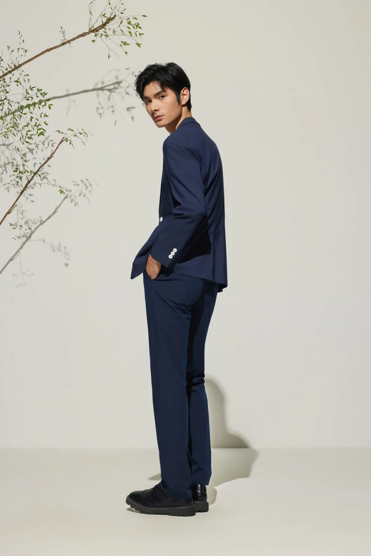 Cotton Blend Relax Fit Casual Blazer