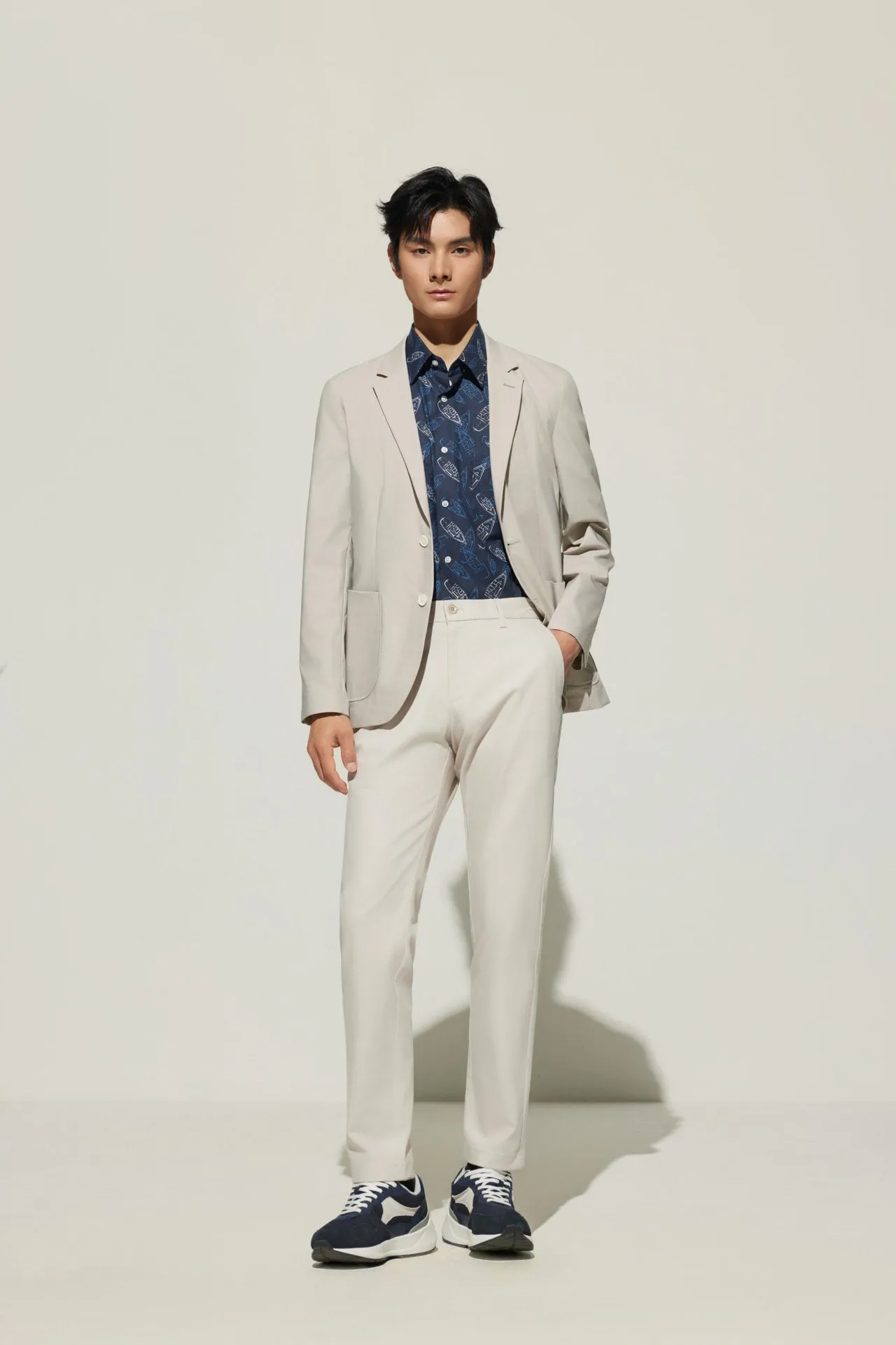 Cotton Blend Relax Fit Casual Blazer