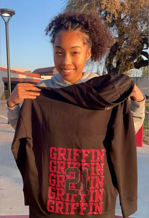 Custom Glitter Sports Hoodie