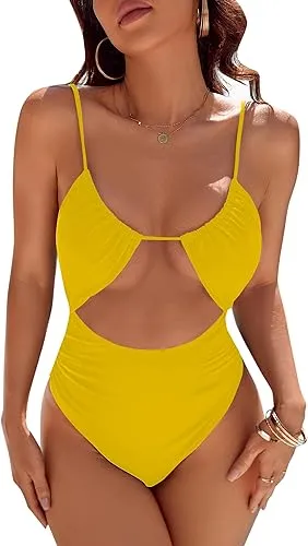 Cut-Out Tummy Control One Piece Swimsuit