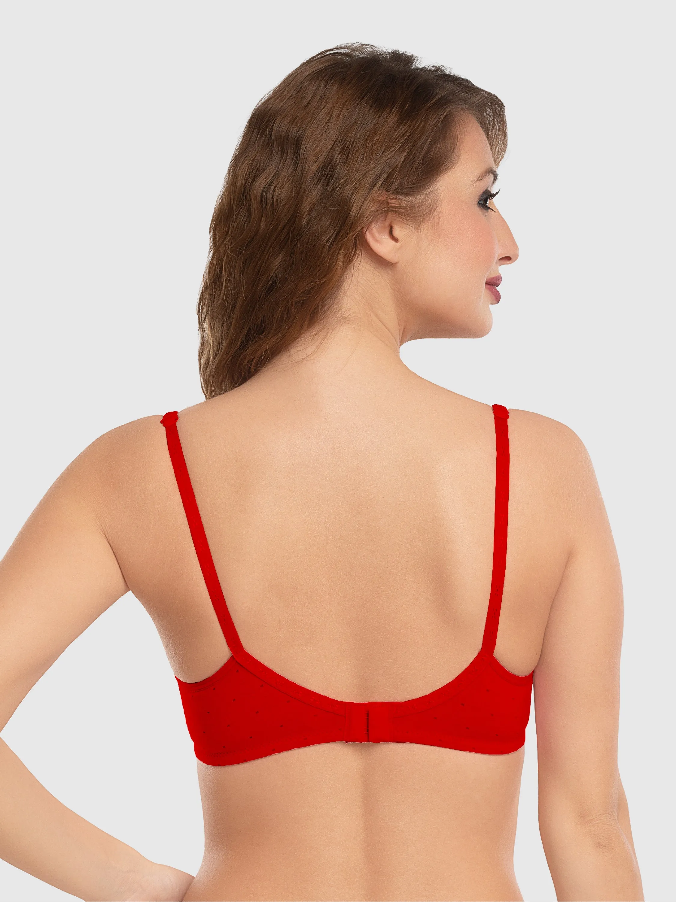 Daisy Dee Red Non Padded Non Wired Full Coverage Everyday bra NLU-Red