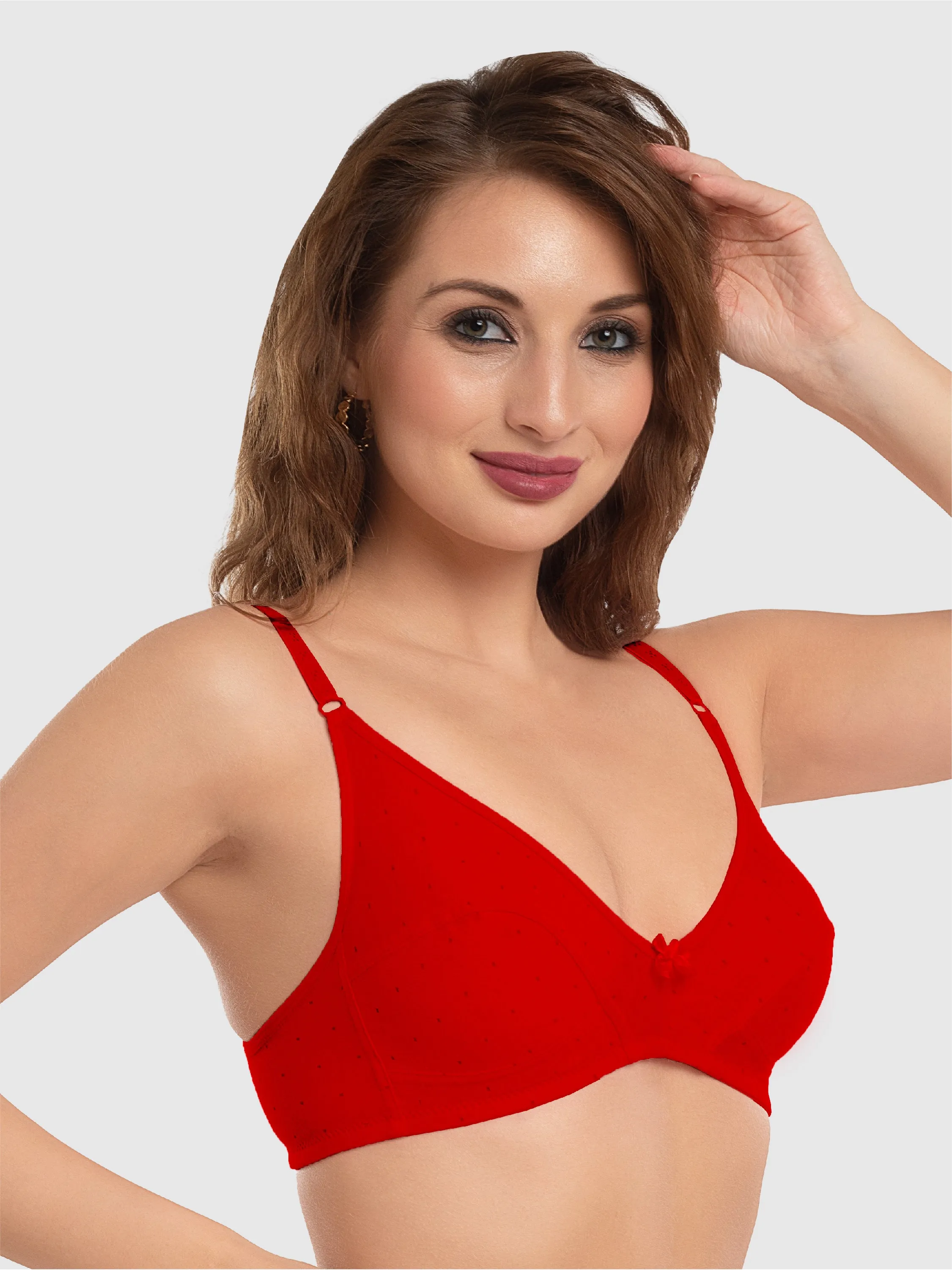Daisy Dee Red Non Padded Non Wired Full Coverage Everyday bra NLU-Red