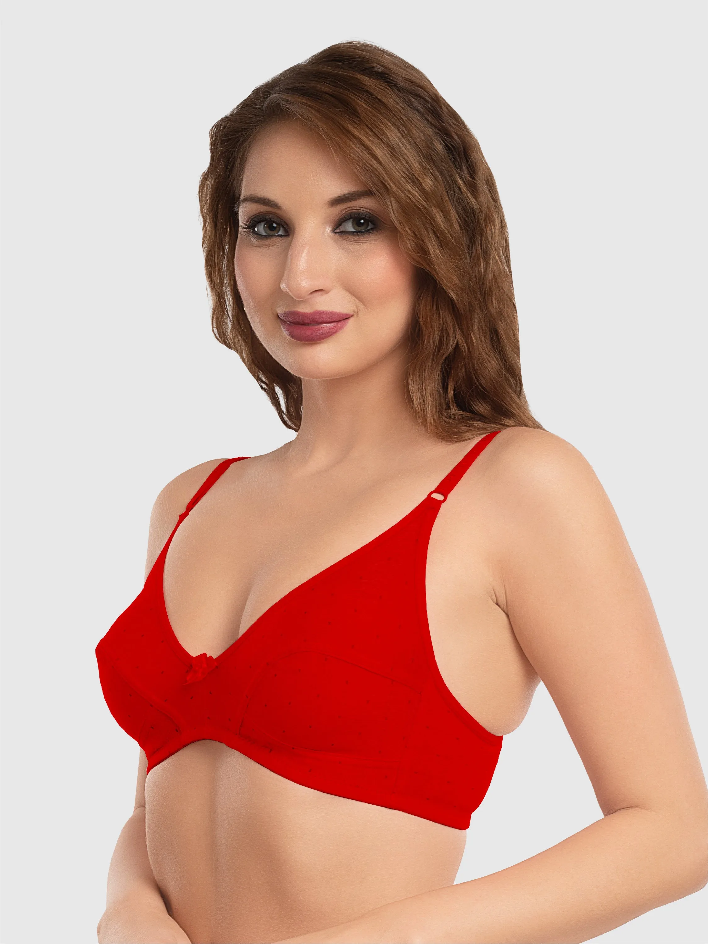 Daisy Dee Red Non Padded Non Wired Full Coverage Everyday bra NLU-Red