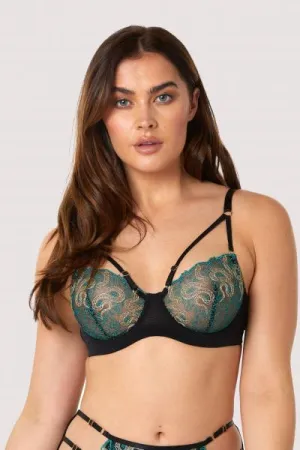 Dakota Snake Bra - Green/Gold -