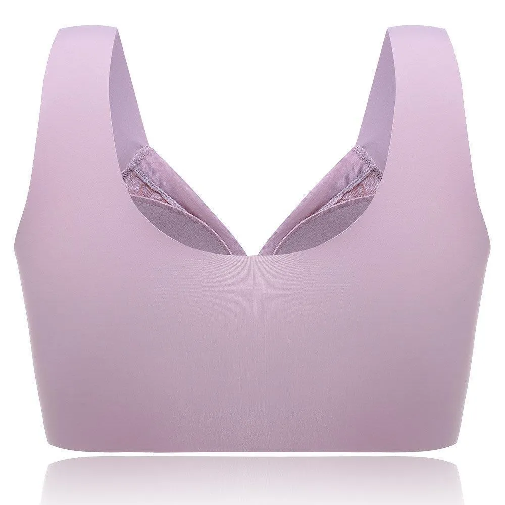 Deep Plunge Embroidered Full Cup Wireless Bras - Green